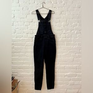 Levi’s Black Wash Denim Jean Overalls- Skinny Straight Leg- Size 27